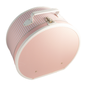 Kloboukovka s růžovo-bílým proužkem a puntíky 40 cm