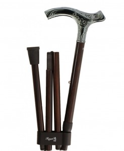 Vycházková hůl skládací Fayet Art Style postříbřená (89-99 cm)