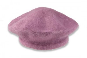 Fialkový-růžový baret TONAK s vyčesaným chlupem