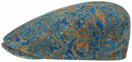 Bekovka Stetson Baroque Velvet Flat Cap turquoise