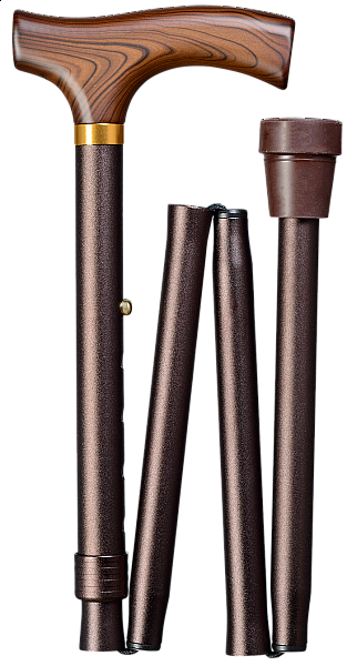 Vycházková hůl skládací Fritz hnědá (85-95 cm)
