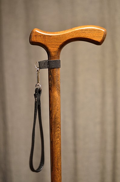 Černé koženkové poutko s karabinkou+pružinka