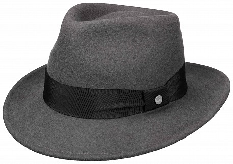 Klobouk Fedora Woolfelt Lierys šedý