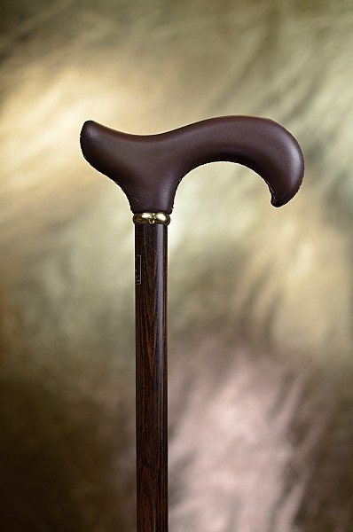 Vycházková hůl Fayet hnědá kožená rukojeť