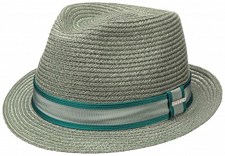 Klobouk Trilby Abaca tyrkysový
