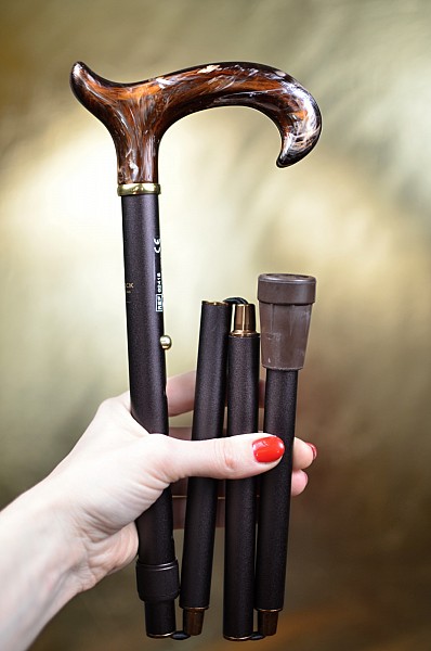 Vycházková hůl skládací Deluxe Perlmutt (77-87 cm)