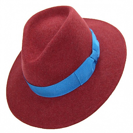 Klobouk Fedora tmavě červený Xavier