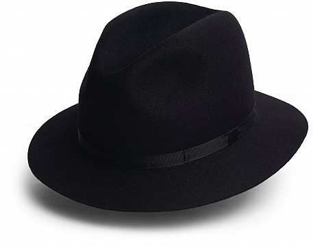 Klobouk Crushable Fedora Via Color Tonak černý