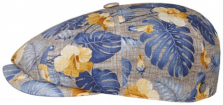 Letní bekovka Panel Cap Linen Tropical Print