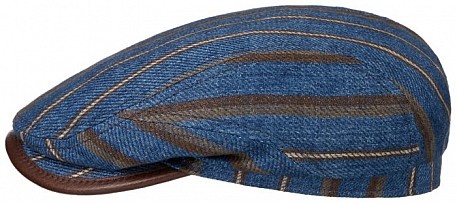 Bekovka Driver Cap Linen Stripe Stetson