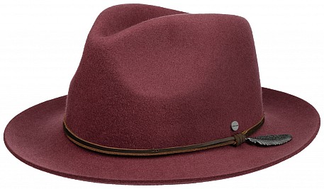 Stetson Woolfelt vínový klobouk fedora