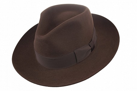 Klobouk Fedora Hermes hnědý