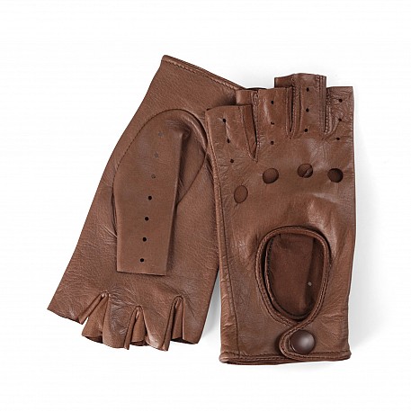 Kožené řidičské rukavice Hnědé