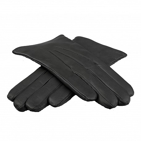 Pánské rukavice s výšivkou a kašmírem Black