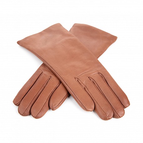 Kožené hladké rukavice s kašmírem