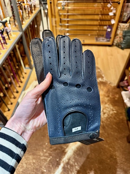 Pánské kožené rukavice na řízení z amerického jelena