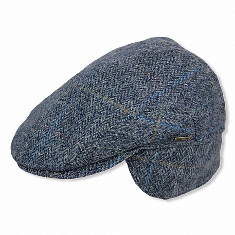 Bekovka modro-šedá s klapkami na uši pro muže