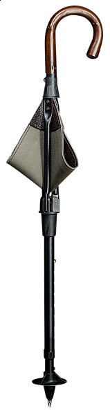 Vycházková hůl s kulatou rukojetí a se sedátkem