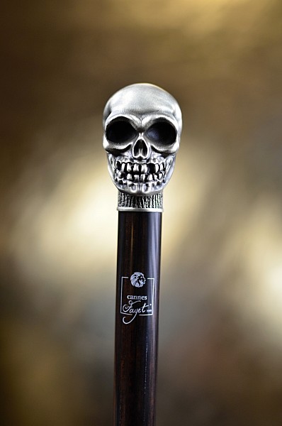 Vycházková hůl luxusní Fayet s lebkou