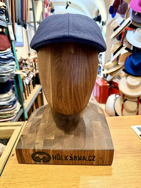 Pánská lněná bekovka Hůlkárna modrá