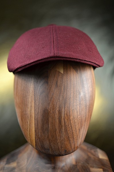 Pánská lněná bekovka Hůlkárna bordó