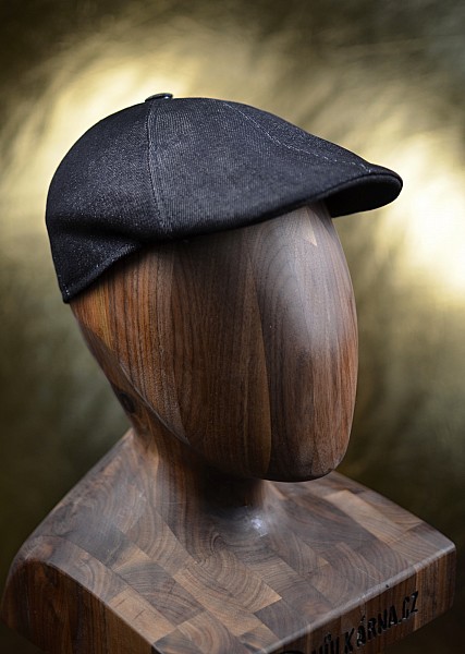 Pánská bavlněná letní bekovka Hůlkárna tmavě riflová