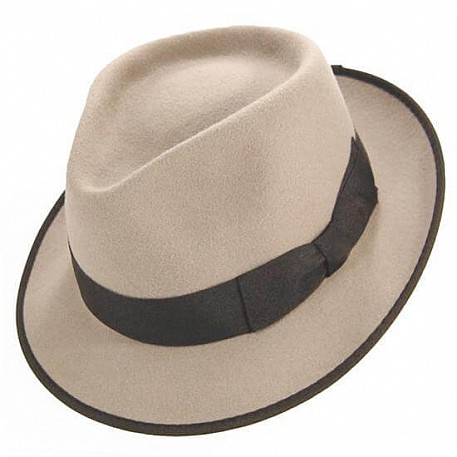 Klobouk plstěný pánský Trilby Dapper béžový