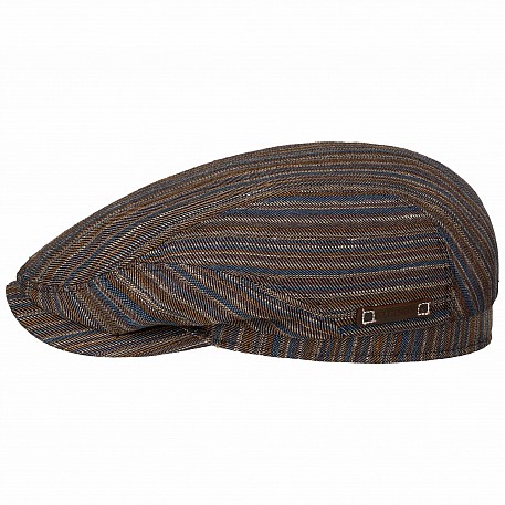 Bekovka Driver Cap Linen Stripe Stetson Barista