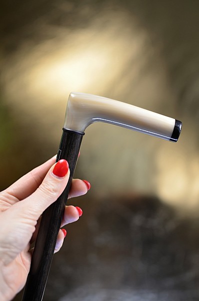 Vycházková hůl Fayet corne blonde sur ebene