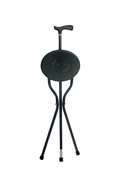 Hůl a sedací židle v zelené barvě