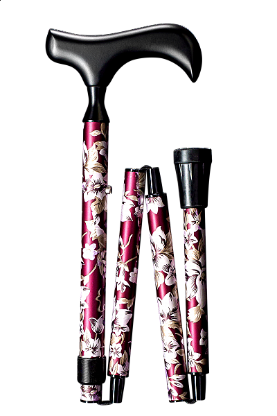 Vycházková hůl skládací Flora Bordó (78-88 cm)