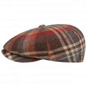 Bekovka Panel Cap Wool Check Lierys červená 