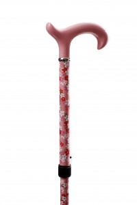 Vycházková hůl s nastavitelnou délkou Pink Flower