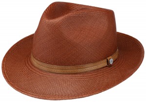 Letní klobouk Fedora Panama Lierys červený