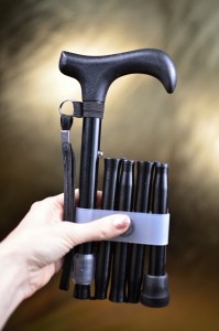 Vycházková hůl skládací krátká Black (71-81 cm)