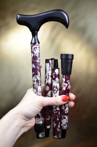 Vycházková hůl skládací Flora Bordó (78-88 cm)