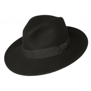Plstěný klobouk Fedora černý