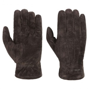 Zimní kožené rukavice Stetson tmavě hnědé