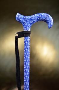 Vycházková hůl s nastavitelnou délkou Blue flowers
