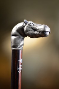 Vycházková hůl Fayet hroch bronze