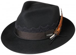 Klobouk Stetson Fedora Furfelt s pírky