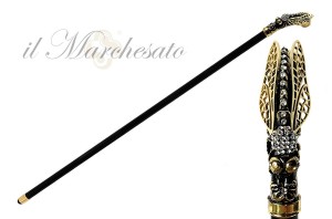Vycházková hůl luxusní pozlacená vážka il Marchesato 