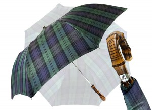 Deštník skládací luxusní il Marchesato Tartan a Bamboo