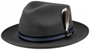 Klobouk Stetson Woolfelt šedý s modrou stuhou 