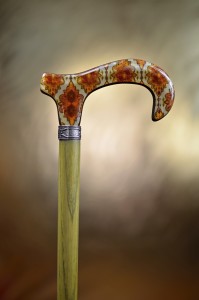 Vycházková hůl Etno zelená