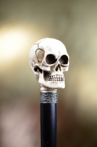 Vycházková hůl sběratelská Bílá lebka