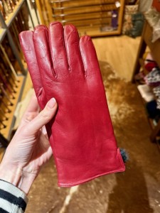 Dámské hřejivé rukavice s králičí podšívkou bordó