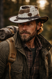 Klobouk kožený Australský Scippis - RUSTLER