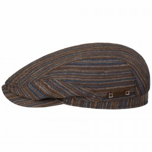Bekovka Driver Cap Linen Stripe Stetson Barista