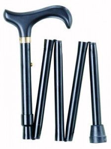 Vycházková hůl skládací Black klasik (82-89 cm)